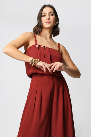 Blusa globo corta - VINO