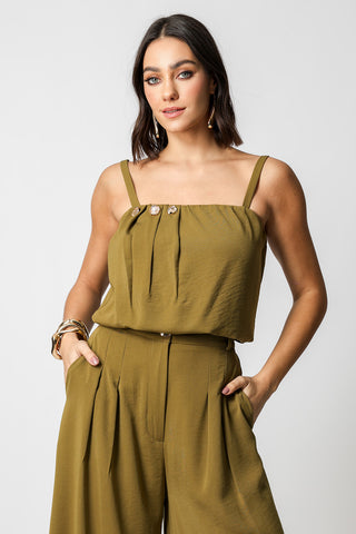 Blusa globo corta - OLIVA ESC