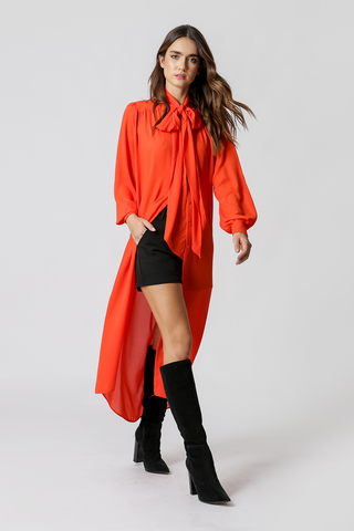Camisa con bufanda - CORAL