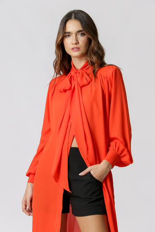 Camisa con bufanda - CORAL