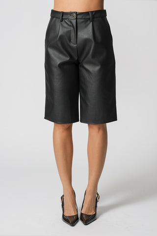 Bermudas con pinzas - NEGRO
