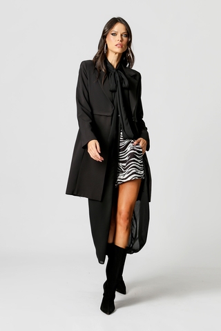 Trench Coat Multifuncional De Alfaiataria - PRETO