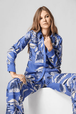 Camisa clásica estampada - AZUL 1217