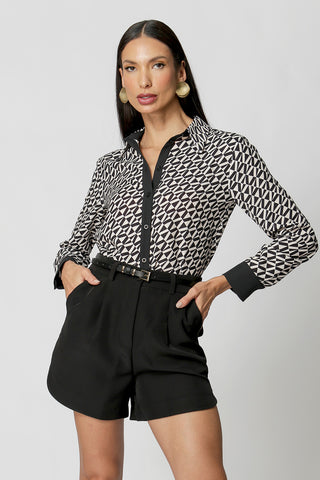 Camisa clásica estampada - NEGRA 7196