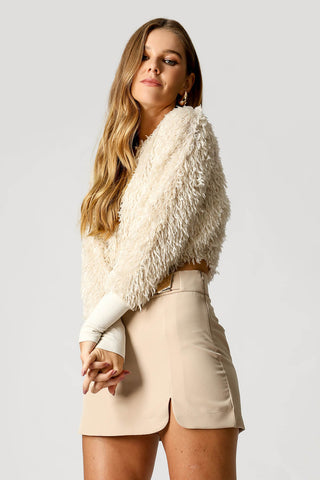 Blusa de plumas con puños acanalados - ICE