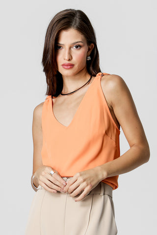 Camiseta sin mangas con hebilla - NARANJA