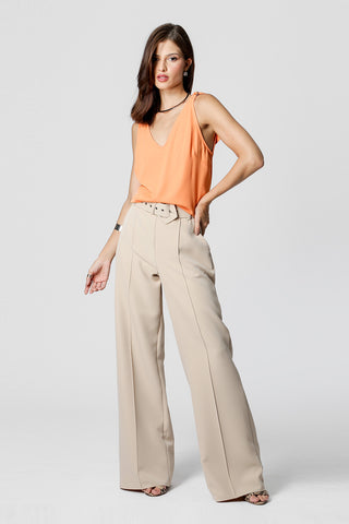 Camiseta sin mangas con hebilla - NARANJA