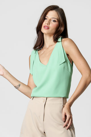 Camiseta sin mangas con hebilla - VERDE