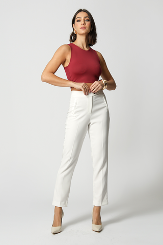 Blusa básica corta - WINE ESC