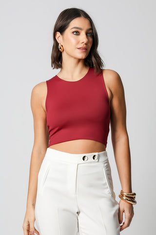 Blusa básica corta - WINE ESC