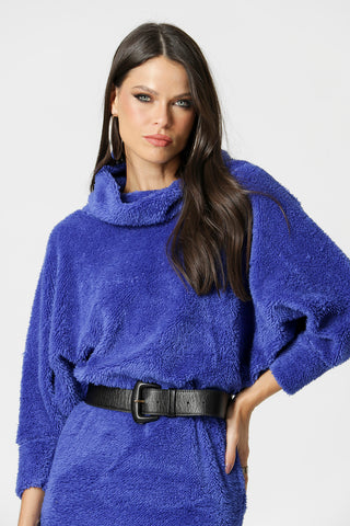Vestido con mangas de murciélago - AZUL KLEIN