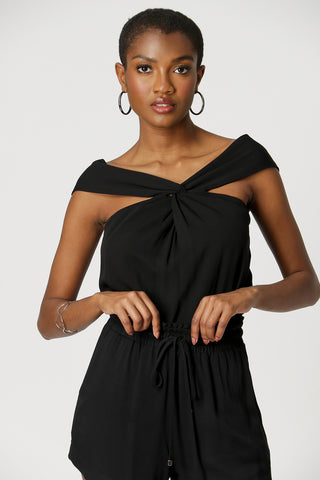 Blusa con Volantes - NEGRO
