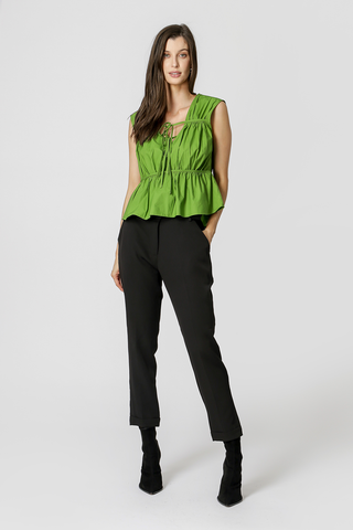 Blusa con volantes - MILITAR