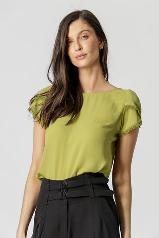 Blusa con mangas tulipán - OLIVA