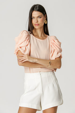 Blusa De Manga Com Volume - SALMAO 4