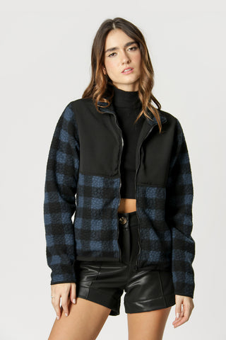 Chaqueta bomber a cuadros - AZUL MARINO 90139