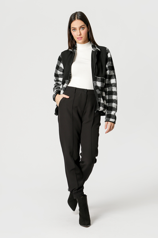 Chaqueta bomber a cuadros - NEGRO 90139