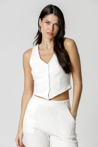 Blusa Colete Tricot - OFF WHITE