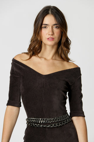 Vestido con escote en pico en la espalda - FUMACA