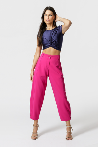 Blusa corta con giro - AZUL MARINO 1