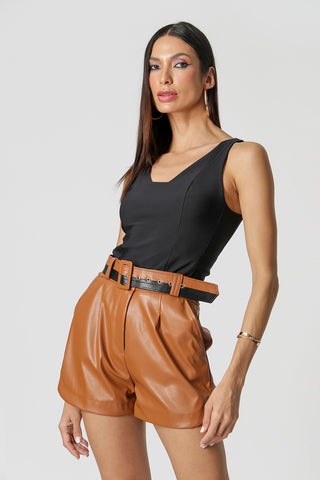 Blusa con diferente corte y escote - NEGRO 2