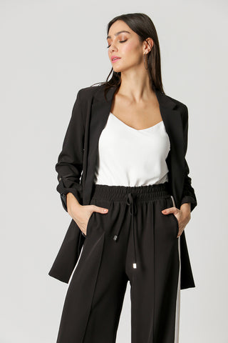Blazer con ribete en la espalda - NEGRO