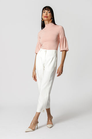 Blusa con mangas globo - NUDE 6