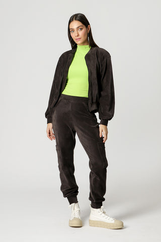 Chaqueta bomber de pana - AHUMADO