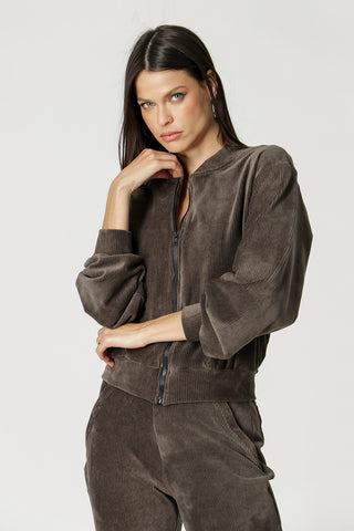 Chaqueta bomber de pana - TABACO
