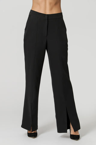 Calça Reta com Abertura - PRETO