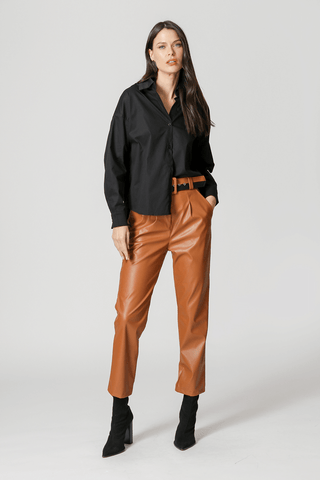 Camisa con lazo - NEGRA