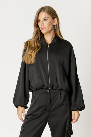 Chaqueta bomber con globo - NEGRA