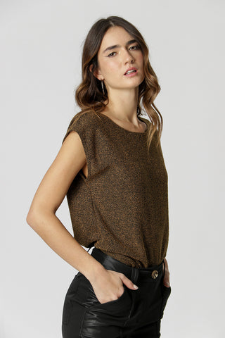 Blusa de manga estrecha - CAFÉ