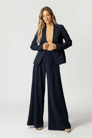 Blazer básico con corte clásico - AZUL MARINO 1