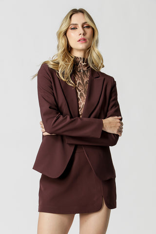 Blazer básico con corte clásico - CAFE 1