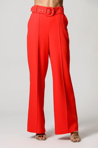 Calça Pantalona Cinto Forrado - MELANCIA