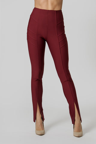 Calça Skinny com Recorte - VINHO ESC 1