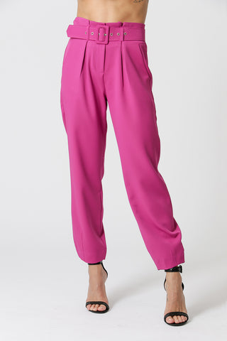 Pantalón Clochard con Cinturón - FUCSIA