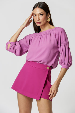 Blusa Decote Franzido - LILAS CLARO