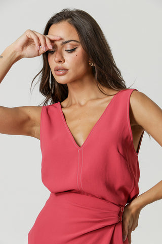 Blusa Pesponto Contrastante - GOIABA