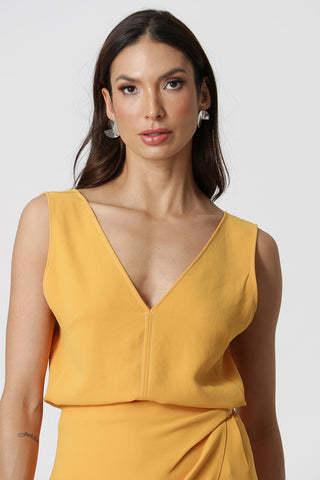 Blusa Pesponto Contrastante - MOSTARDA