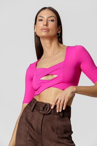 Top corto con tirantes - ROSA 1