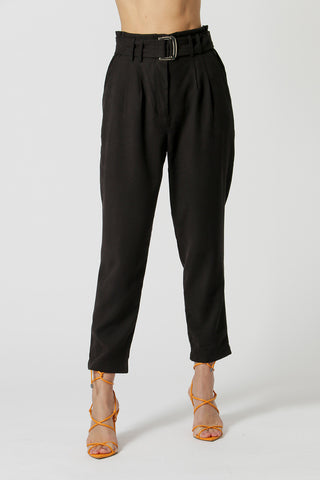 Pantalones Clochard con cinturón - NEGRO