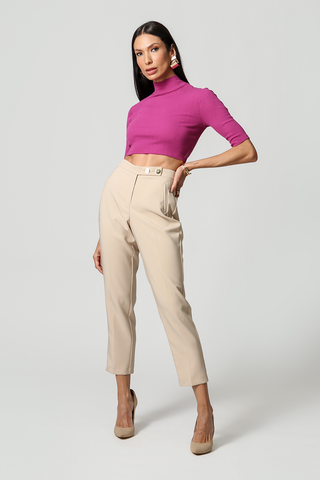 Blusa de cuello alto - FUCSIA
